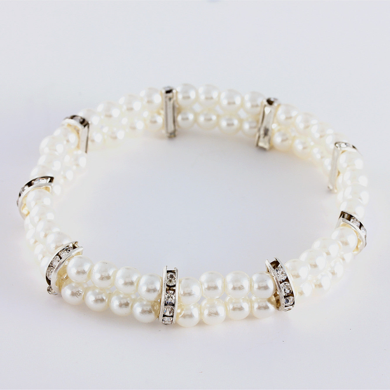 Ondaum Pet Pearl Necklace for Dogs & Cats – Elegant Two-Row Rhinestone & Pearl Pet Accessory