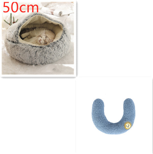 Plush Round Winter Pet Bed