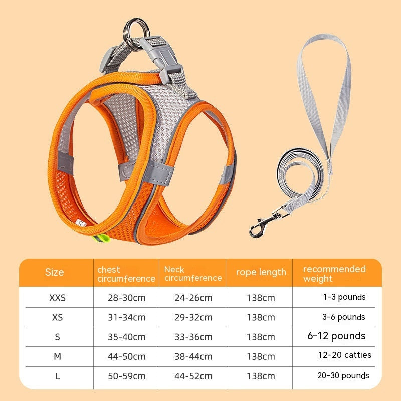 Hand Holding Rope Pet Dog Breast Strap Summer Breathable