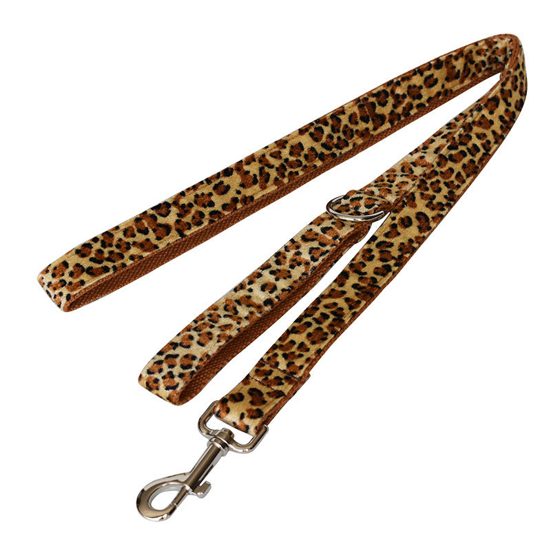 Deep Bottom Leopard Print Zinc Alloy Dog Collar