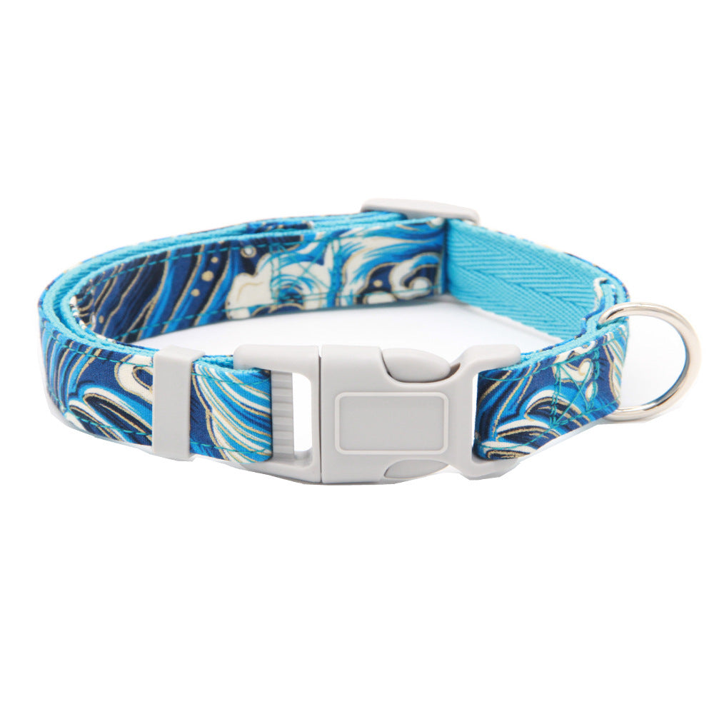 Ondaum Adjustable Pet Collar with Floral Bow Tie, Thickened Double Layer, Princess Style