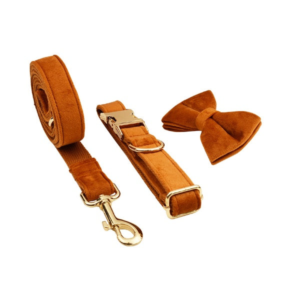 Velvet Pet Collar Traction Rope