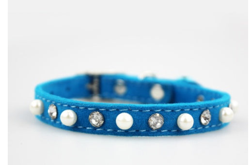 Dog Flocking Pearl Rhinestone Leash