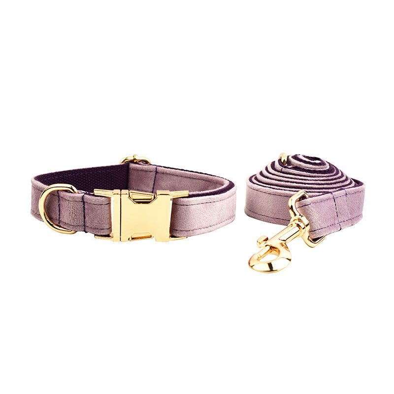 Velvet Pet Collar Traction Rope