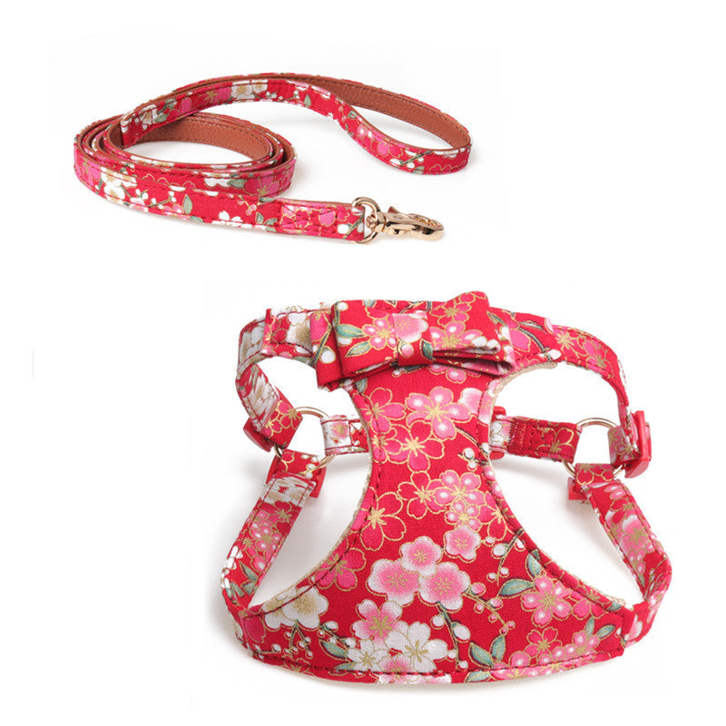Japanese Style Cat Traction Rope To Prevent Break Free Chest Strap