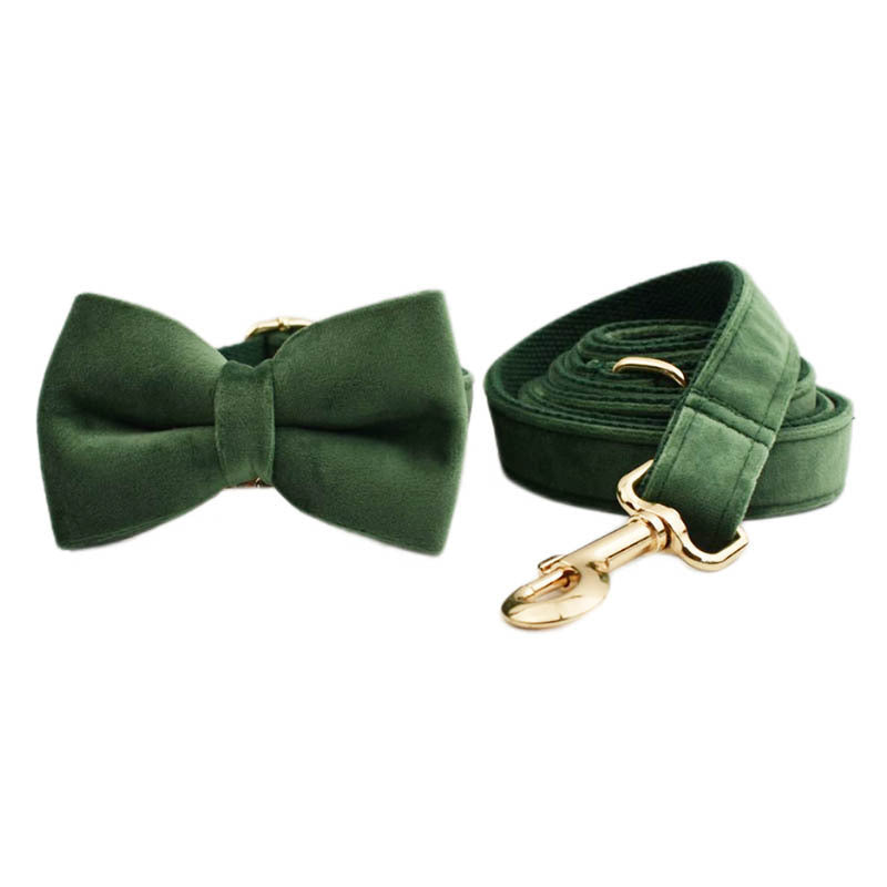 Velvet Pet Collar Traction Rope