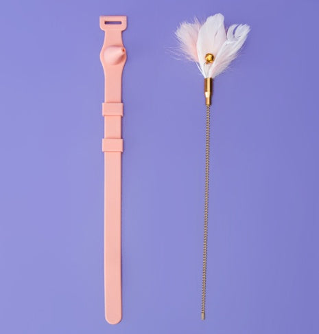 Collar Feather Funny Cat Stick With Bell Tied Neck Selfhealing  Bite Resistant Kitten Toy