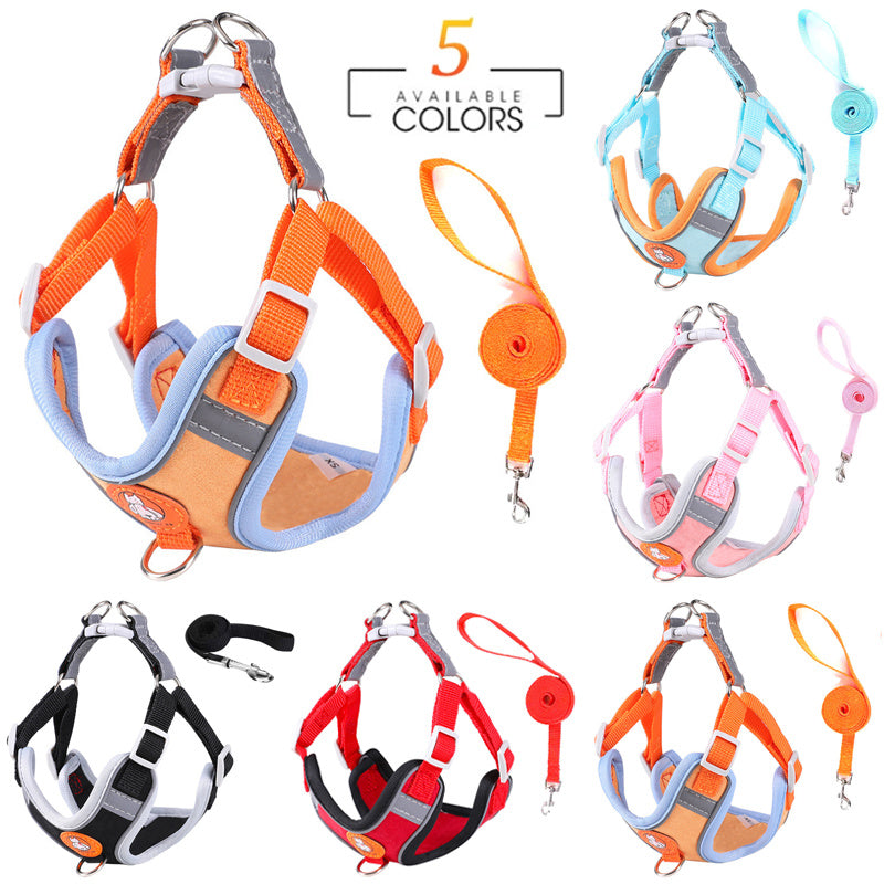 Going Out Universal Reflective Suede Leash Chest Strap